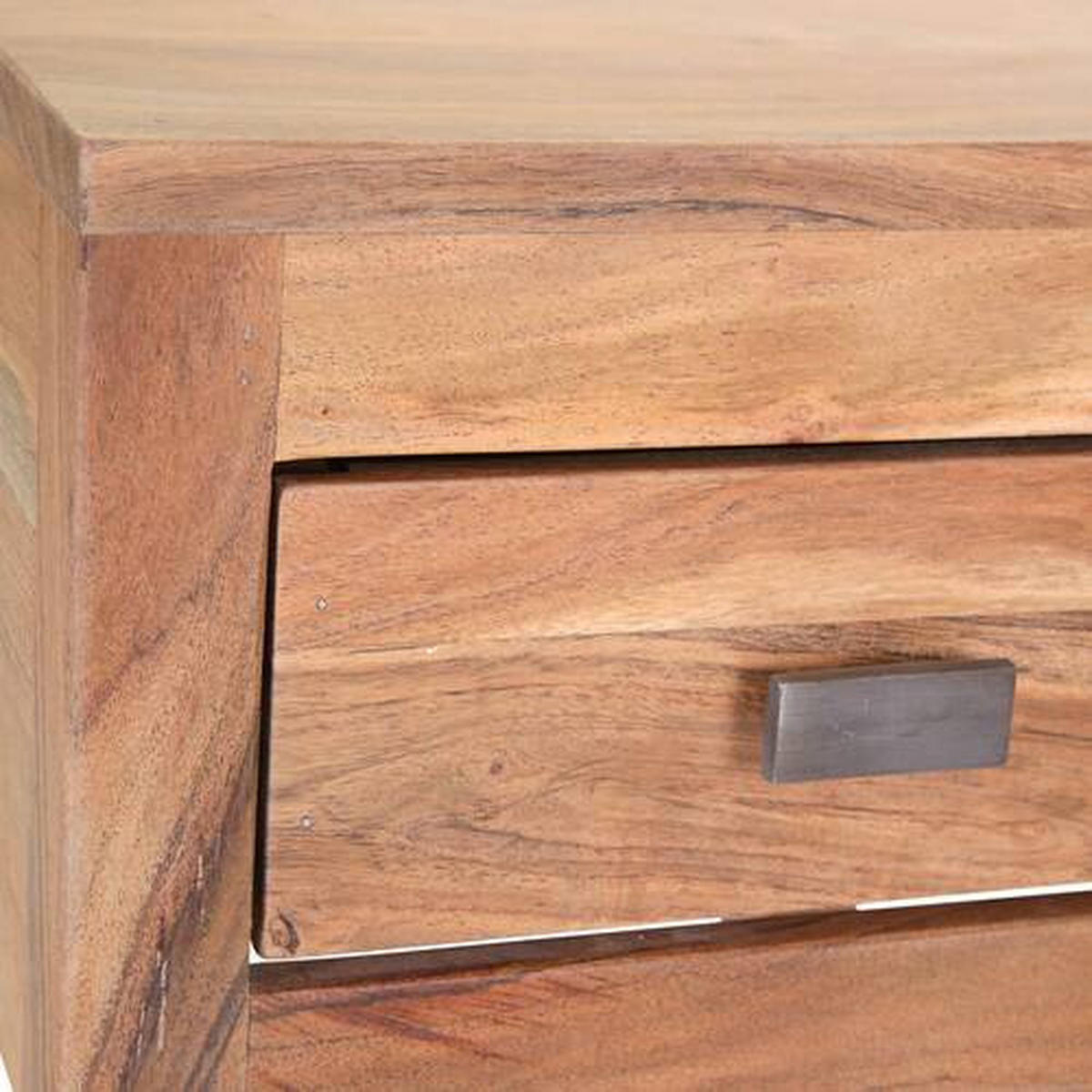 BEISTELLTISCH 30/30/80 cm Akazie massiv Akaziefarben quadratisch  - Schwarz/Akaziefarben, LIFESTYLE, Holz/Metall (30/30/80cm) - Landscape