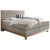 BOXSPRINGBETT 140/200 cm  in Grau, Eichefarben  - Eichefarben/Grau, KONVENTIONELL, Holz/Textil (140/200cm) - Hasena