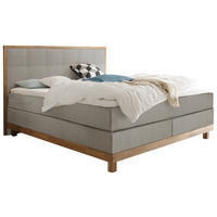 BOXSPRINGBETT 180/200 cm  in Grau, Eichefarben  - Eichefarben/Grau, KONVENTIONELL, Holz/Textil (180/200cm) - Hasena