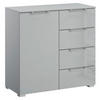 KOMMODE 80/81/42 cm  in Grau, Hellgrau  - Silberfarben/Hellgrau, Design, Glas/Holzwerkstoff (80/81/42cm) - Novel