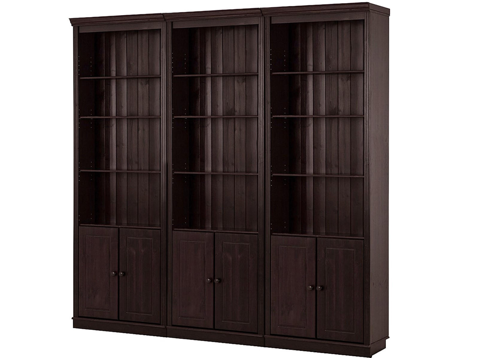 MID.YOU NÁSTENNÁ KNIŽNICA, farba borovice, tmavohnedá, borovica, 223/222/34 cm