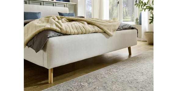 POLSTERBETT 160/200 cm  in Beige  - Eichefarben/Beige, Design, Holz/Textil (160/200cm) - Xora