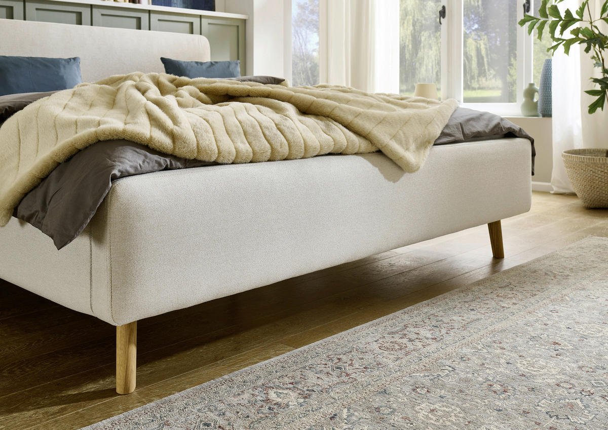POLSTERBETT 180/200 cm  in Beige  - Eichefarben/Birkefarben, Design, Holz/Textil (180/200cm) - Xora