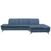 ECKSOFA in Flachgewebe Blau  315/200 cm  - Blau/Schwarz, Design, Textil/Metall (315/200cm) - Chilliano