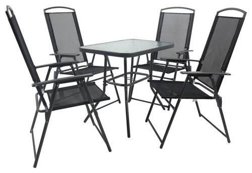 GARTENTISCHGRUPPE   - Anthrazit, Basics, Textil/Metall - Gardenson