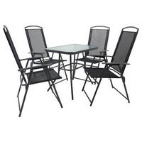 GARTENTISCHGRUPPE Stahl  - Anthrazit, Basics, Textil/Metall - Gardenson