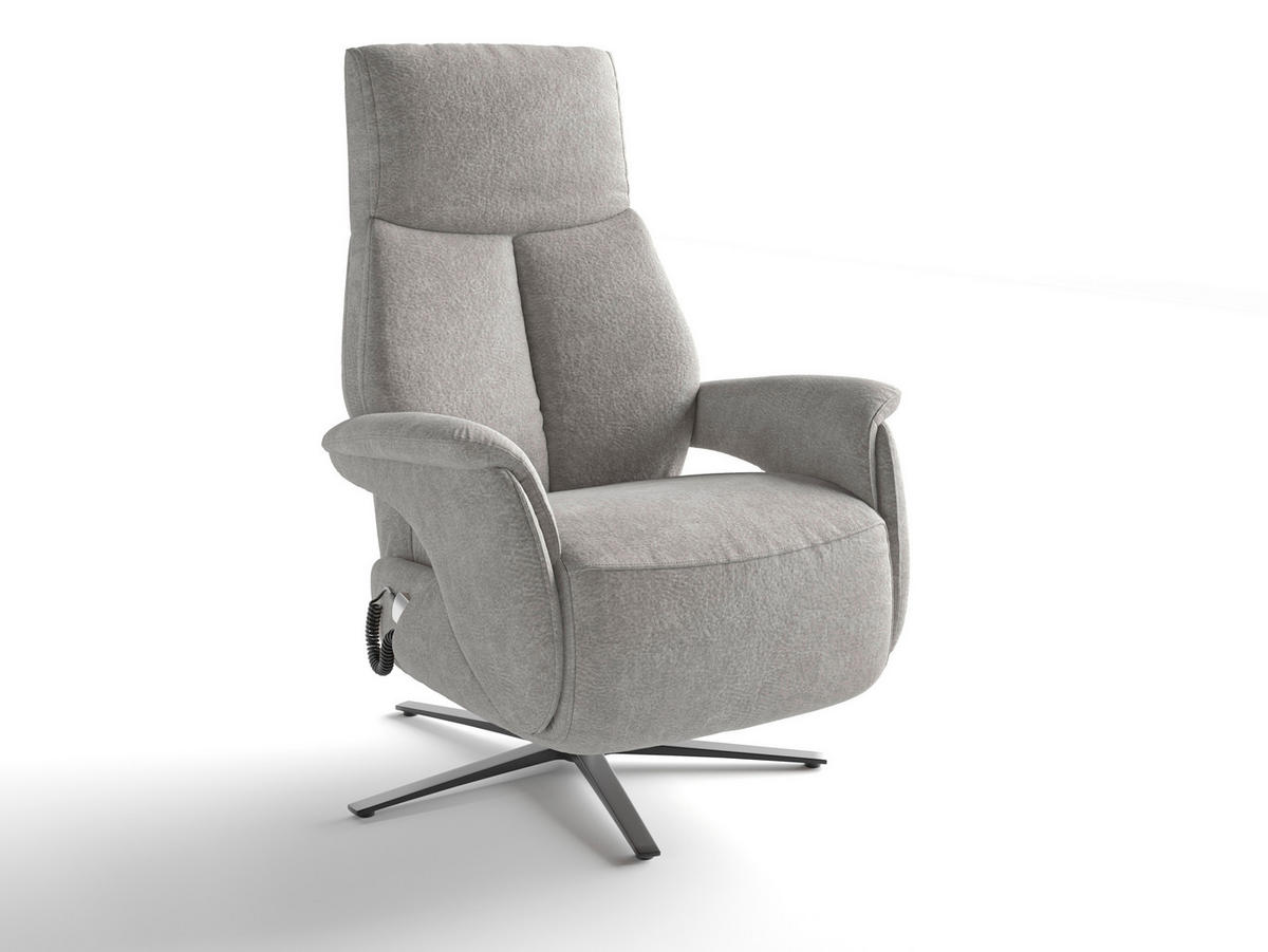 RELAXSESSEL Textil Grau  - Schwarz/Grau, Basics, Textil/Metall (75/110/85cm) - Sit & More