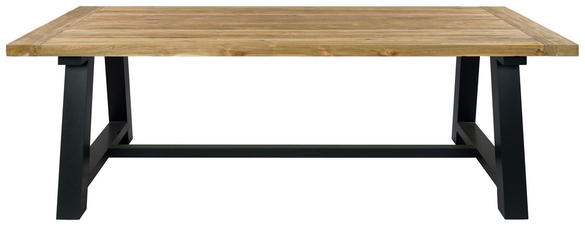 GARTENTISCH 240/100/76 cm Holz, Metall rechteckig  - Anthrazit/Teakfarben, Design, Holz/Metall (240/100/76cm) - Amatio