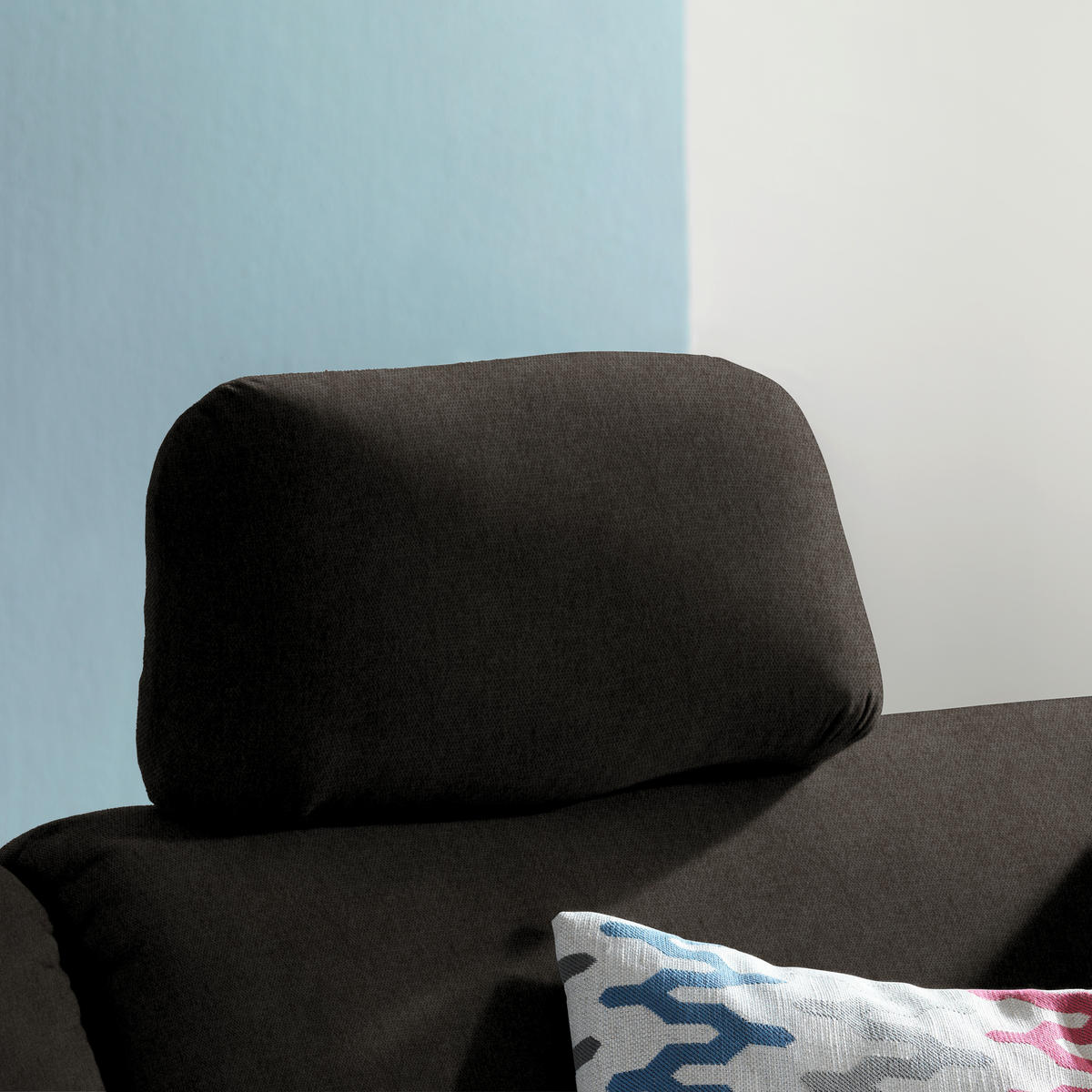 ECKSOFA in Flachgewebe Braun  208/227 cm  - Eichefarben/Rot, KONVENTIONELL, Holz/Textil (208/227cm) - Sedda