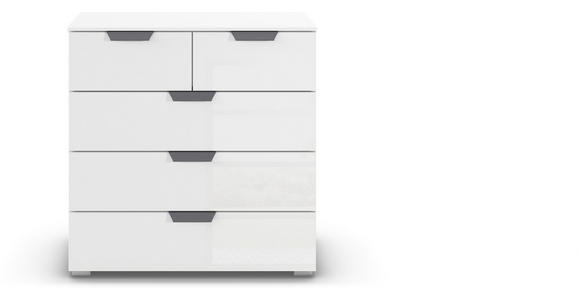 KOMMODE in 80/81/42 cm - Dunkelgrau/Weiß, Design, Glas/Holzwerkstoff (80/81/42cm) - Carryhome