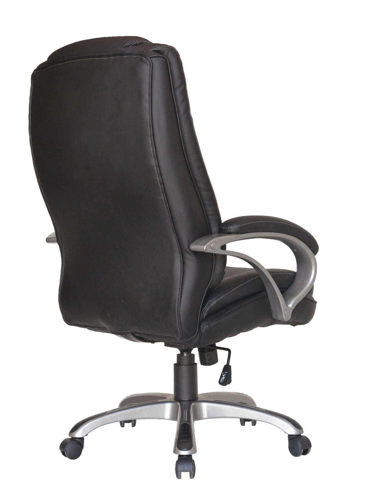 DREHSTUHL  in Lederlook Schwarz  - Silberfarben/Schwarz, MODERN, Kunststoff/Textil (71,5/114-124/70,5cm) - MID.YOU