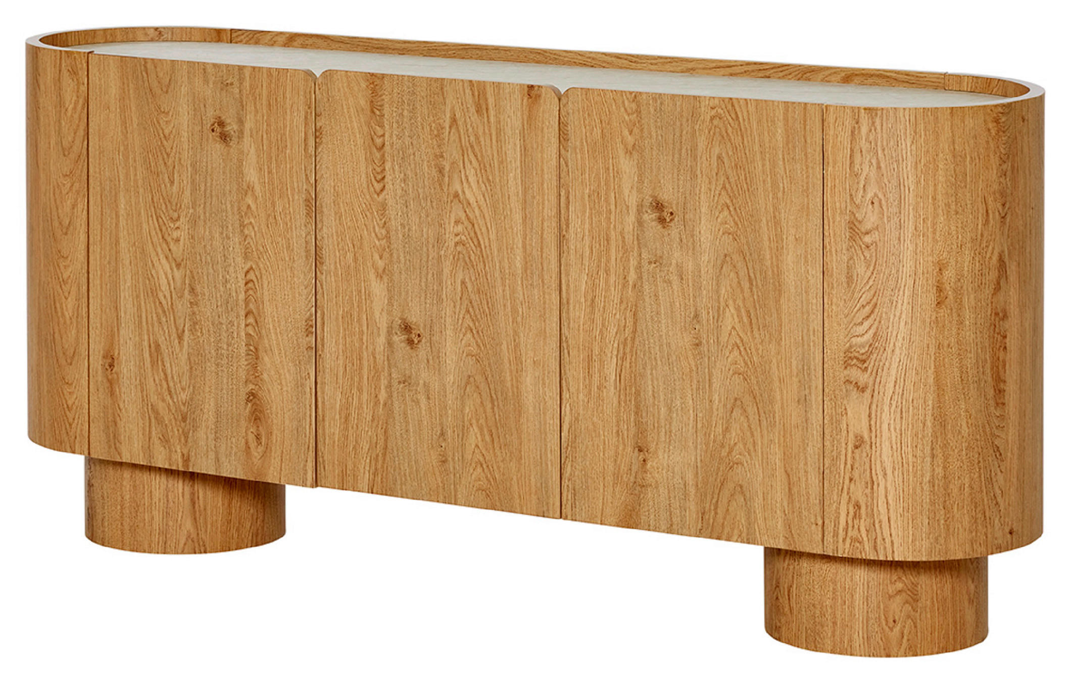 SIDEBOARD 160/74/38 cm  in Weiss, Eichefarben  - Weiss/Eichefarben, Modern, Holzwerkstoff (160/74/38cm) - Livetastic