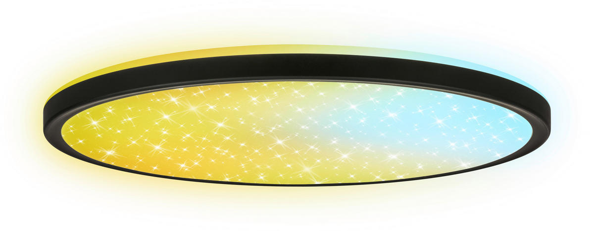LED-DECKENLEUCHTE Aura Glow 37,5/4,5 cm   - Schwarz, KONVENTIONELL, Kunststoff (37,5/4,5cm) - Briloner