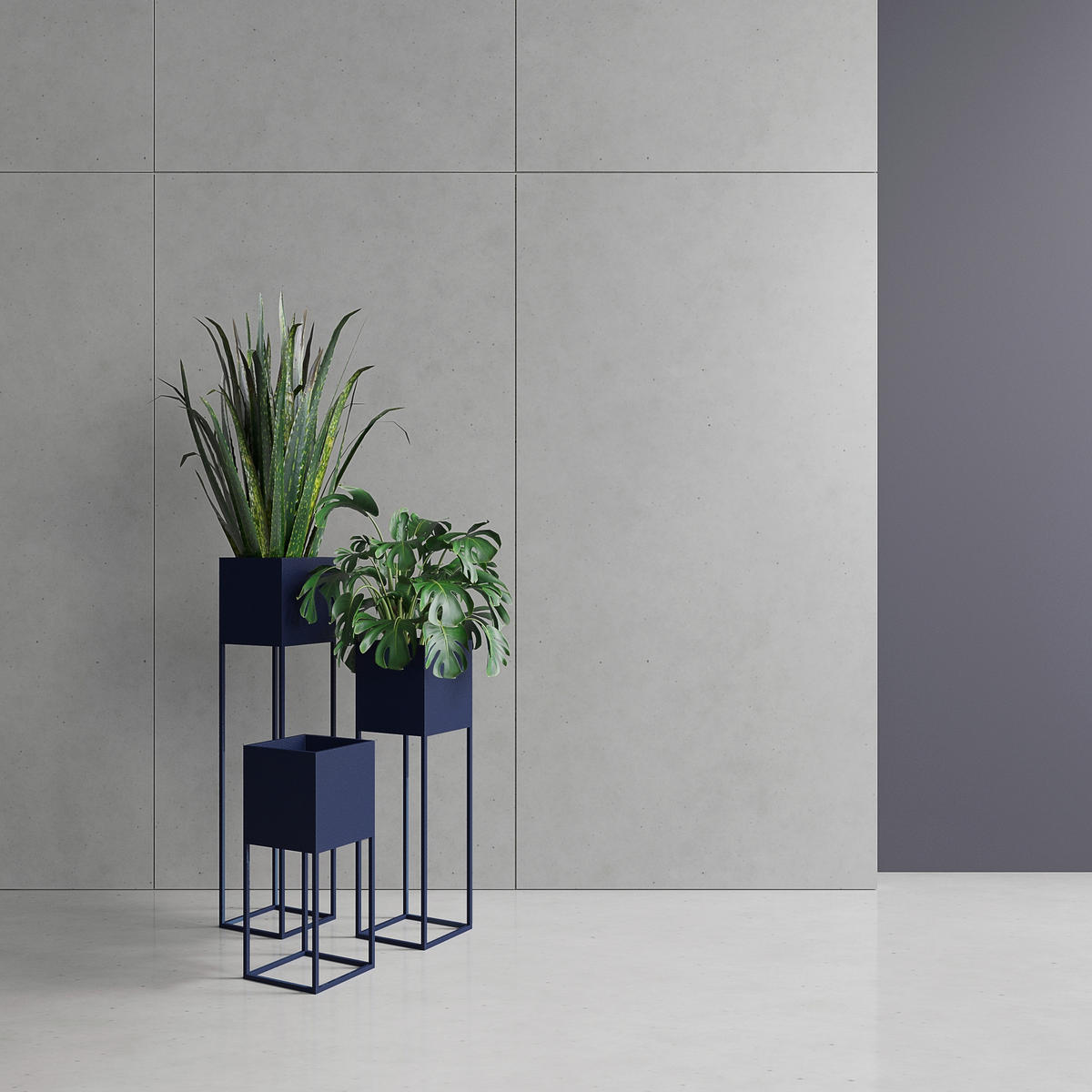 BLUMENSTÄNDER Metall  - Dunkelblau, Basics, Metall (19/67/19cm)