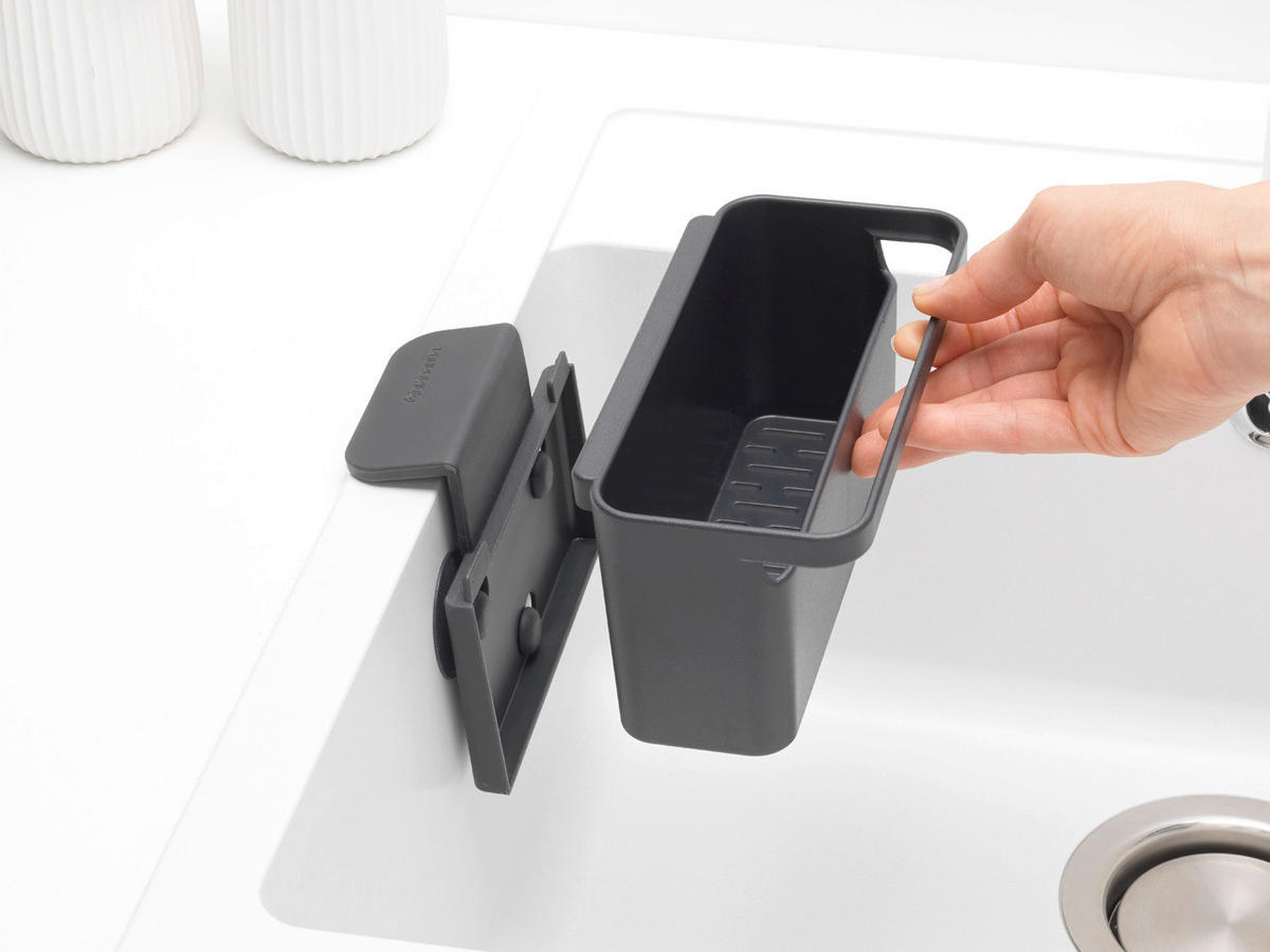 DRŽÁK NA KUCHYŇSKÉ POMŮCKY - tmavě šedá, Design, plast (17/11/14cm) - Brabantia