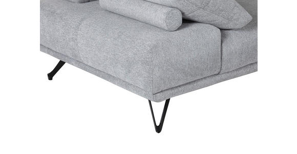 ECKSOFA Grau Flachgewebe  - Schwarz/Grau, KONVENTIONELL, Textil/Metall (310/240cm) - Carryhome