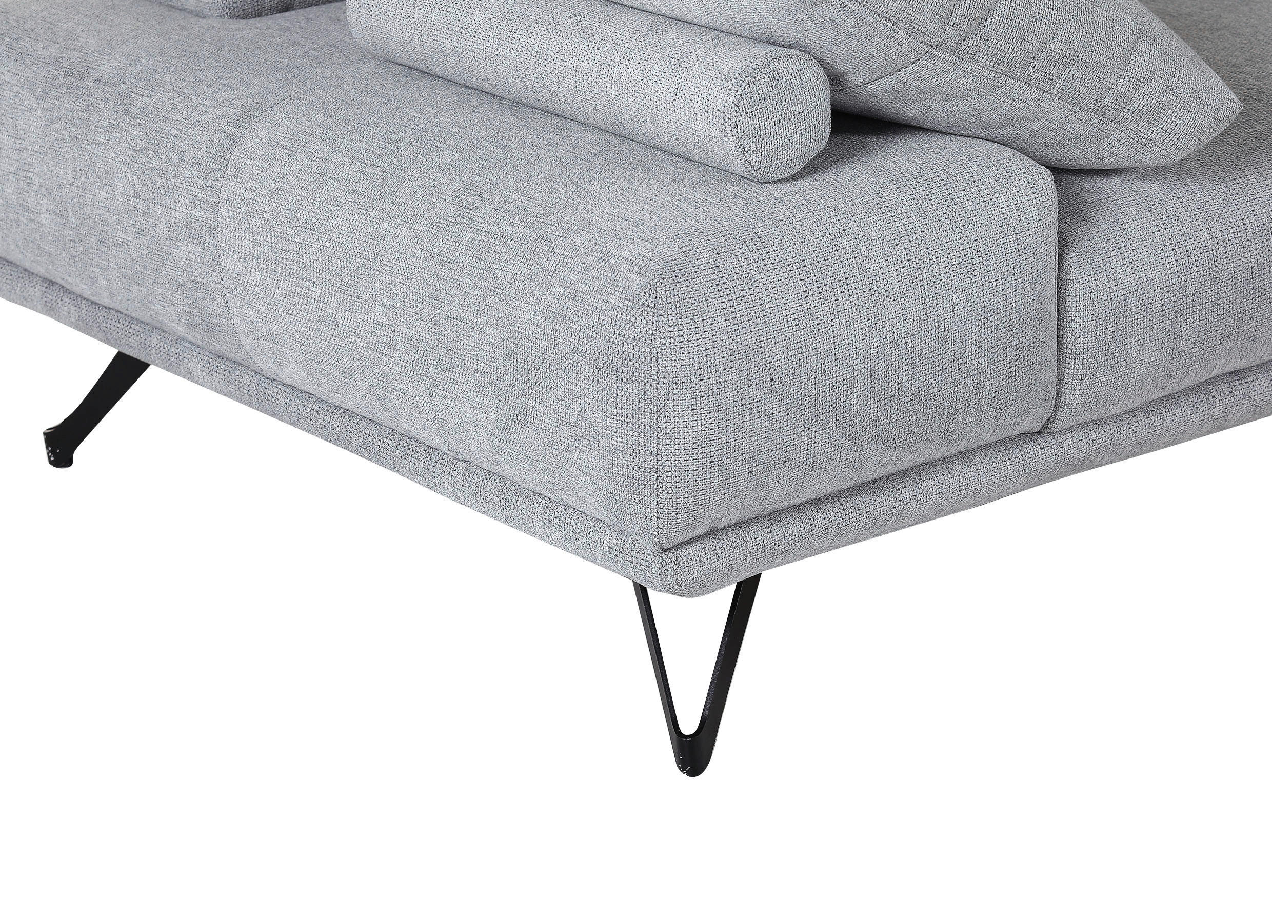 Thumbnail - Carryhome Ecksofa, Grau, Textil, 3-4-Sitzer, Füllung: Schaumstoff, Ottomane rechts, L-Form, 310x240 cm, seitenverkehrt e...