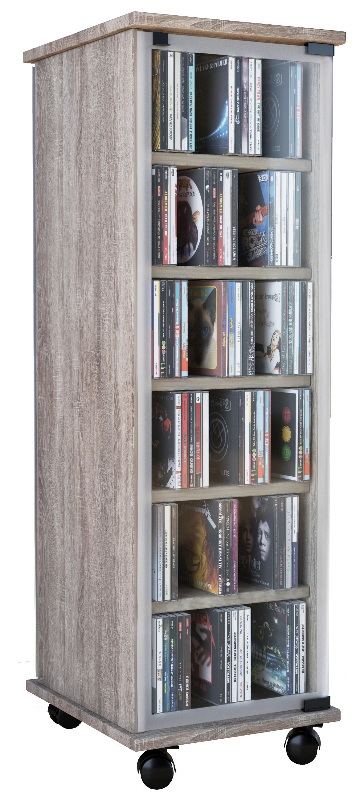 CD-REGAL - Eichefarben, Konventionell, Glas/Holzwerkstoff (31/97,5/35cm) - MID.YOU