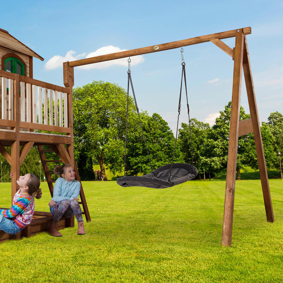 SPIELTURM 613/291/277 cm  - Braun/Grau, Konventionell, Holz (613/291/277cm)