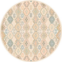 VINTAGE-TEPPICH 200 cm Ondea Parviza Sandfarben, Hellrosa, Blaugrau rund  - Sandfarben/Hellrosa, LIFESTYLE, Kunststoff/Textil (200cm) - Lindorug