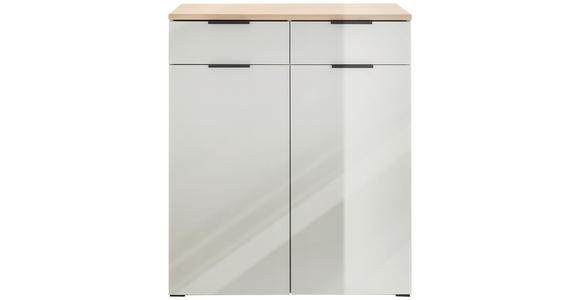 SCHUHSCHRANK 89/105/40 cm  - Kaschmir/Eichefarben, Design, Glas/Holzwerkstoff (89/105/40cm) - Voleo