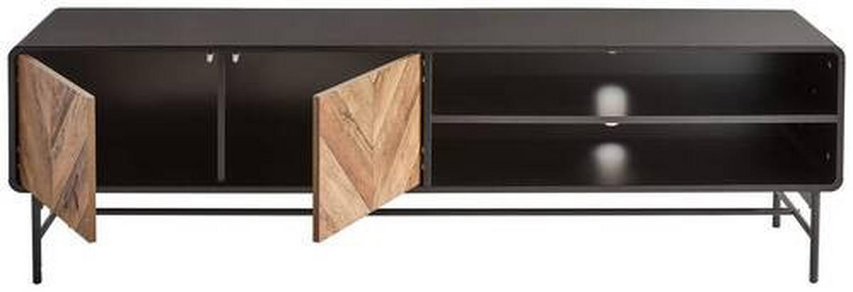 TV-BÄNK 180/52/40 cm  - svart/ekfärgad, Modern, metall/trämaterial (180/52/40cm) - MID.YOU