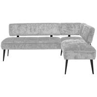 ECKBANK 212/162 cm Webstoff Grau, Schwarz Metall   - Schwarz/Grau, MODERN, Textil/Metall (212/162cm) - Welnova