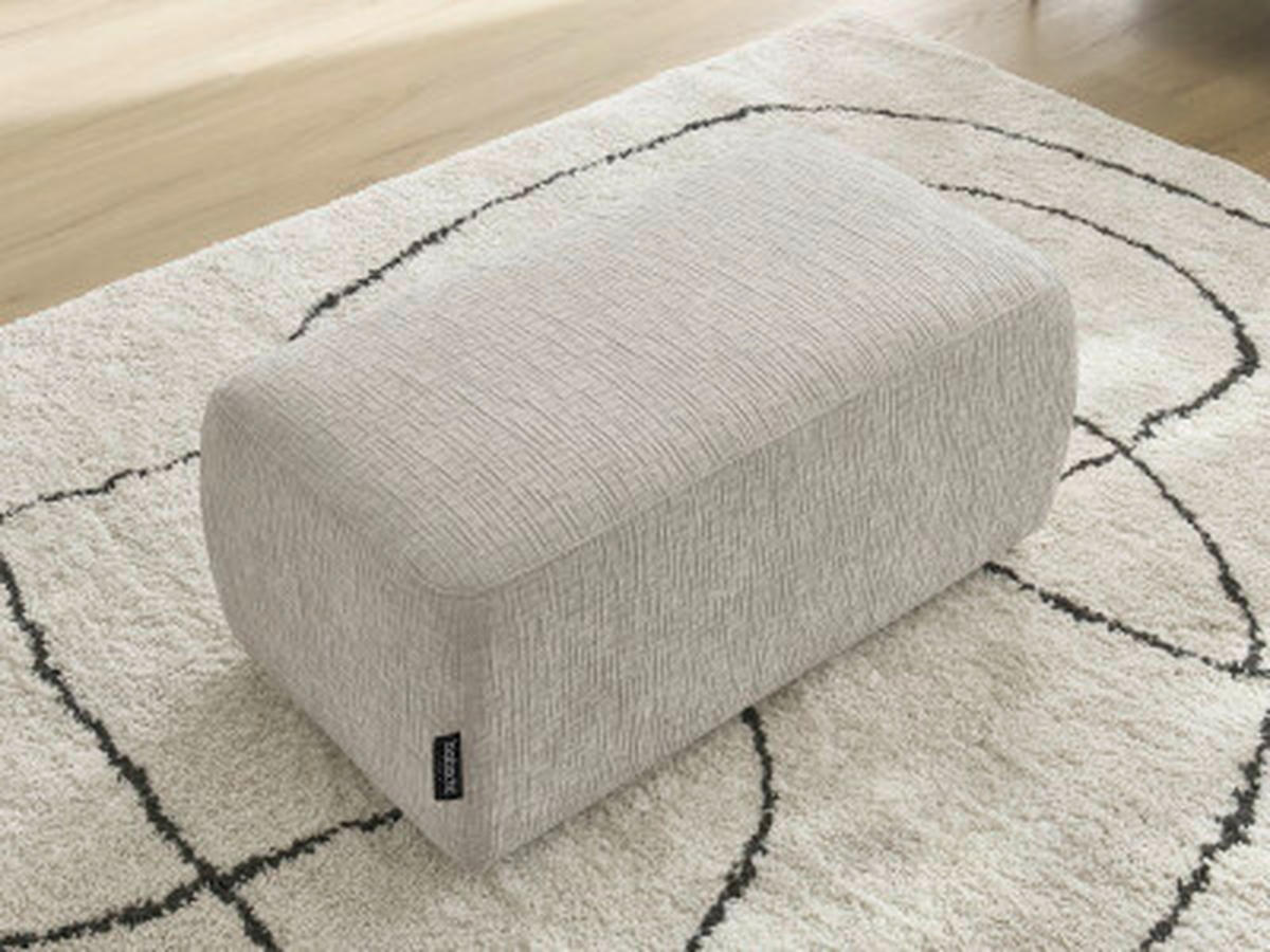 HOCKER ATILLA Struktur Beige  - Beige/Schwarz, MODERN, Kunststoff/Textil (92/44/48cm)
