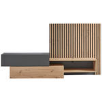 WOHNWAND  in Grau, Eiche Artisan  288,5/152,5/42,5 cm  - Eiche Artisan/Grau, MODERN, Holzwerkstoff (288,5/152,5/42,5cm) - Carryhome