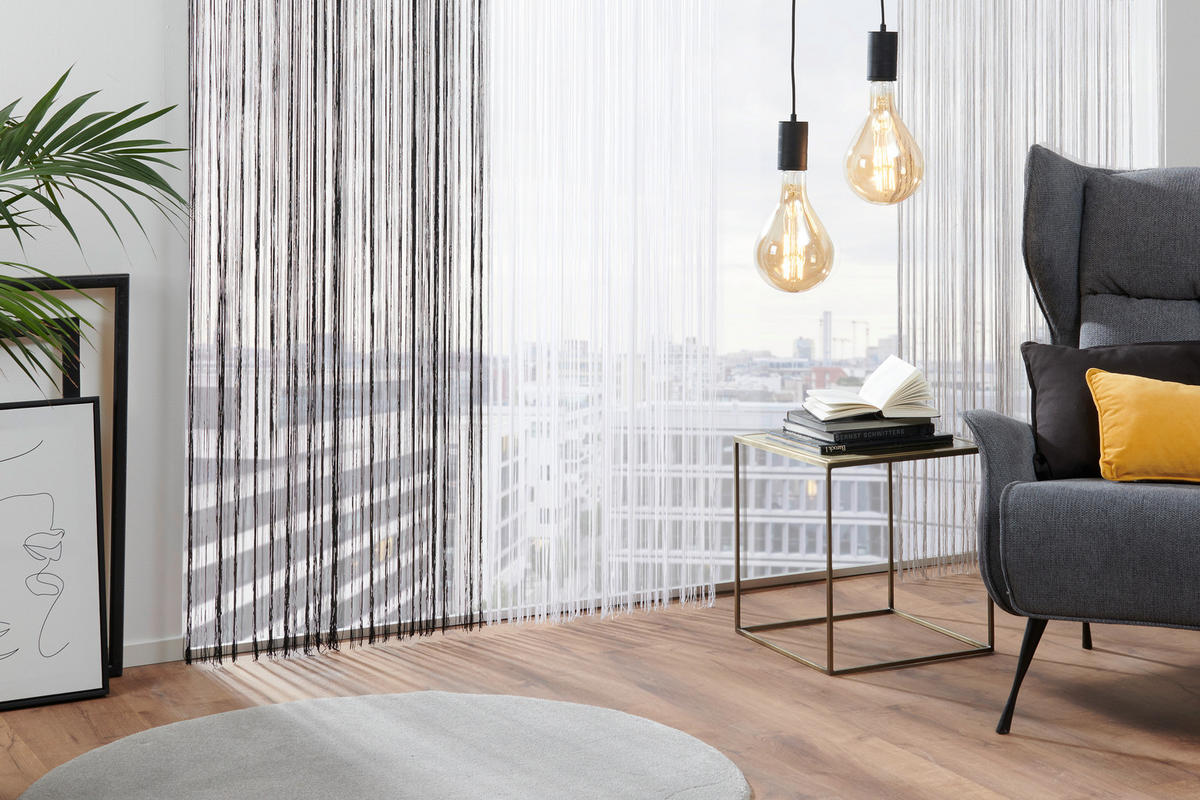 PROVÁZKOVÝ ZÁVĚS, barvy stříbra, 90/245 cm - barvy stříbra, Basics, textil (90/245cm) - Boxxx