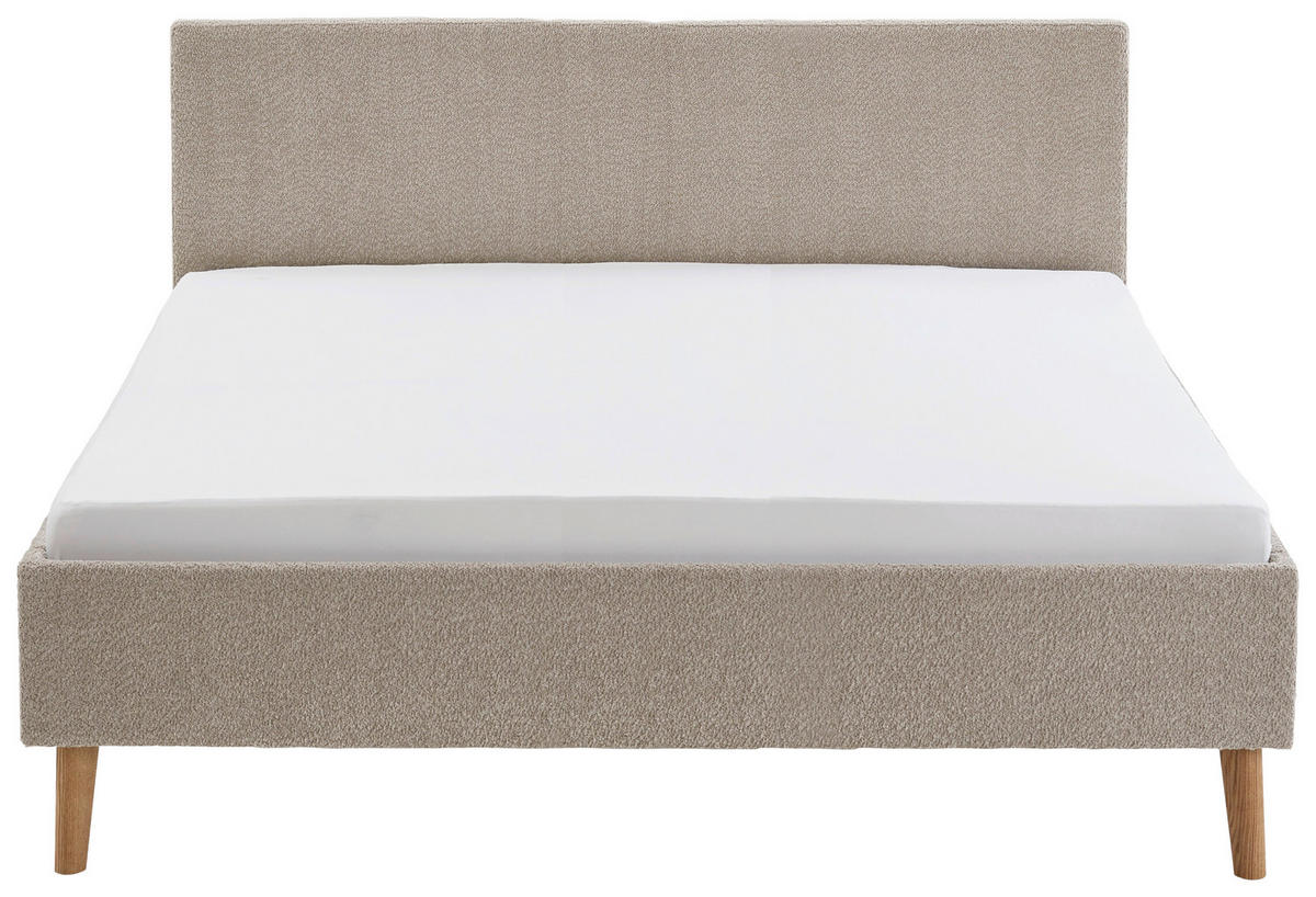 POLSTERBETT Taupe 180/200 cm  - Taupe/Eichefarben, Basics, Holz/Textil (180/200cm) - Boxxx
