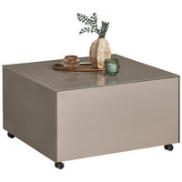 COUCHTISCH Flachglas 75/75/42 cm rechteckig Taupe  - Taupe, Design, Glas/Holzwerkstoff (75/75/42cm) - Novel