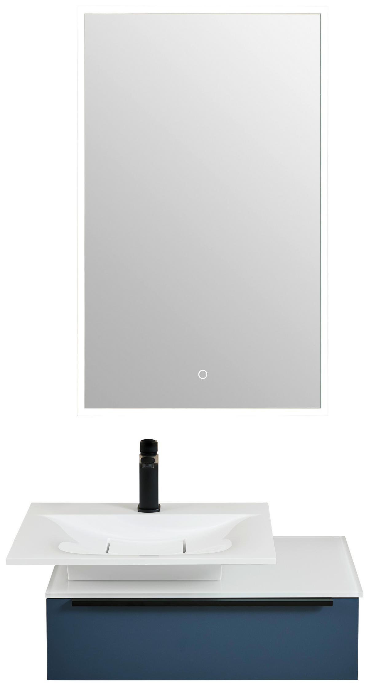 WASCHTISCHKOMBI 66,6 cm  - Blau/Schwarz, KONVENTIONELL, Holzwerkstoff/Stein (66,6cm) - Novel