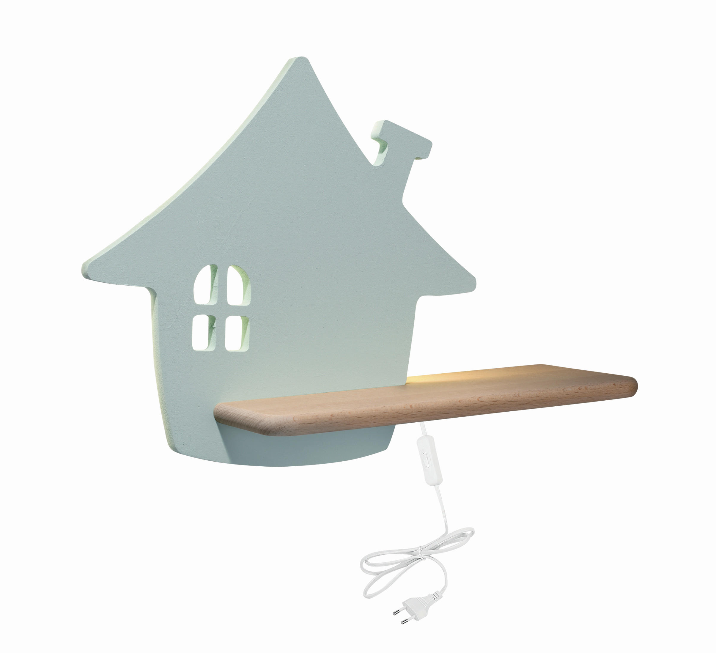 VÄGGLAMPA FÖR BARN House 35/12/26 cm   - mintgrön, Basics, metall/trämaterial (35/12/26cm)