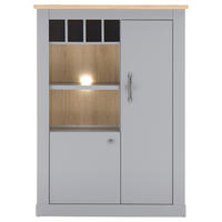 HIGHBOARD  in 103/142/37 cm  - Eichefarben/Silberfarben, Design, Holzwerkstoff/Metall (103/142/37cm) - MID.YOU
