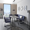 ECKBANK in Metall, Textil Dunkelblau  - Schwarz/Dunkelblau, Modern, Textil/Metall (150/190cm) - MID.YOU