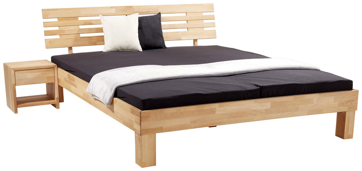 BETT 160/200 cm  in Kernbuche  - Kernbuche, KONVENTIONELL, Holz (160/200cm) - Boxxx