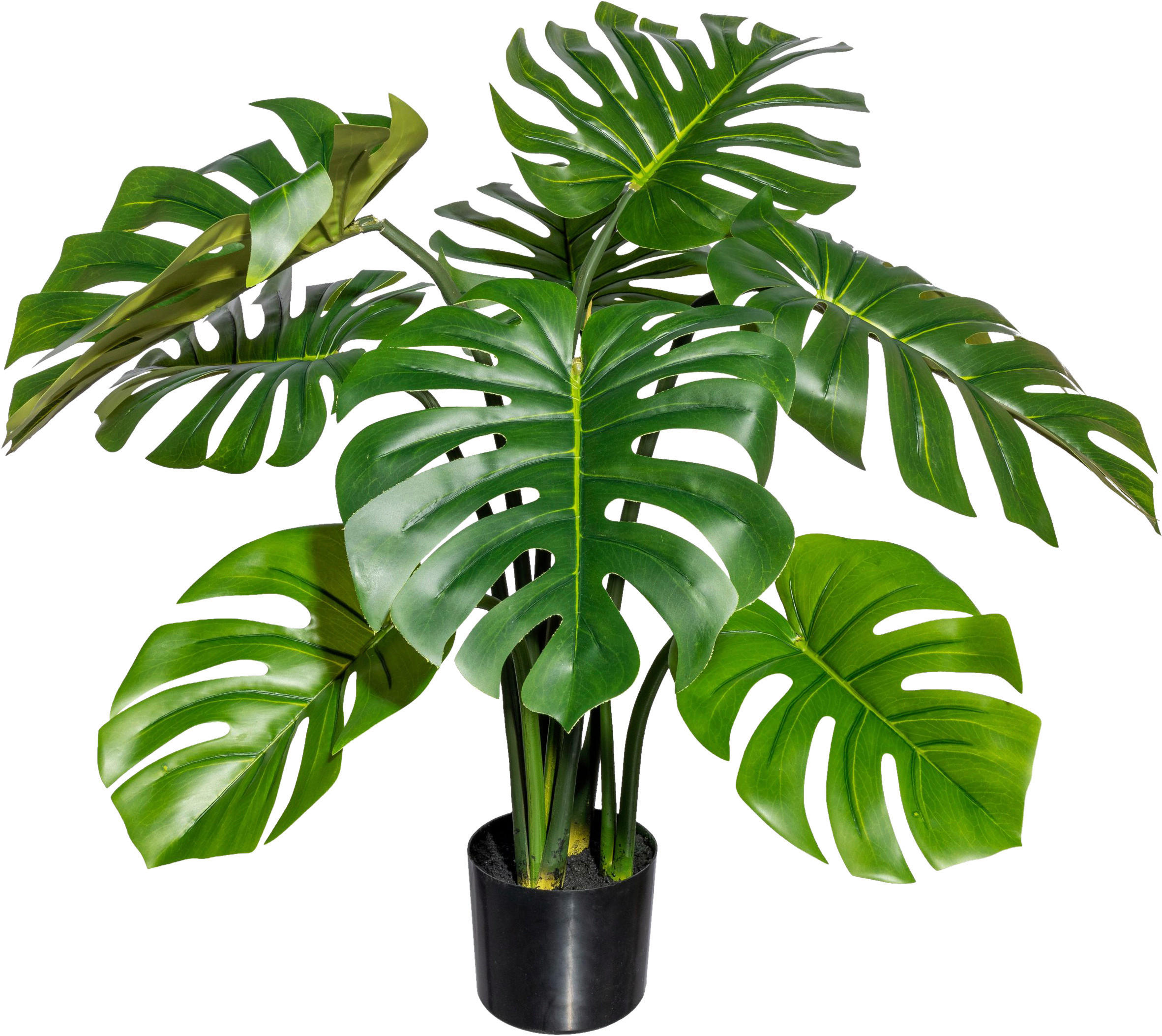 KUNSTPFLANZE Split Philodendron 90 cm  - Schwarz/Grün, Design, Kunststoff (90cm) - P & B
