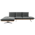 ECKSOFA  in Flachgewebe Graubraun Armteilverstellung, Kopfteilverstellung  159/314 cm  - Graubraun/Schwarz, Design, Holz/Textil (159/314cm) - Dieter Knoll