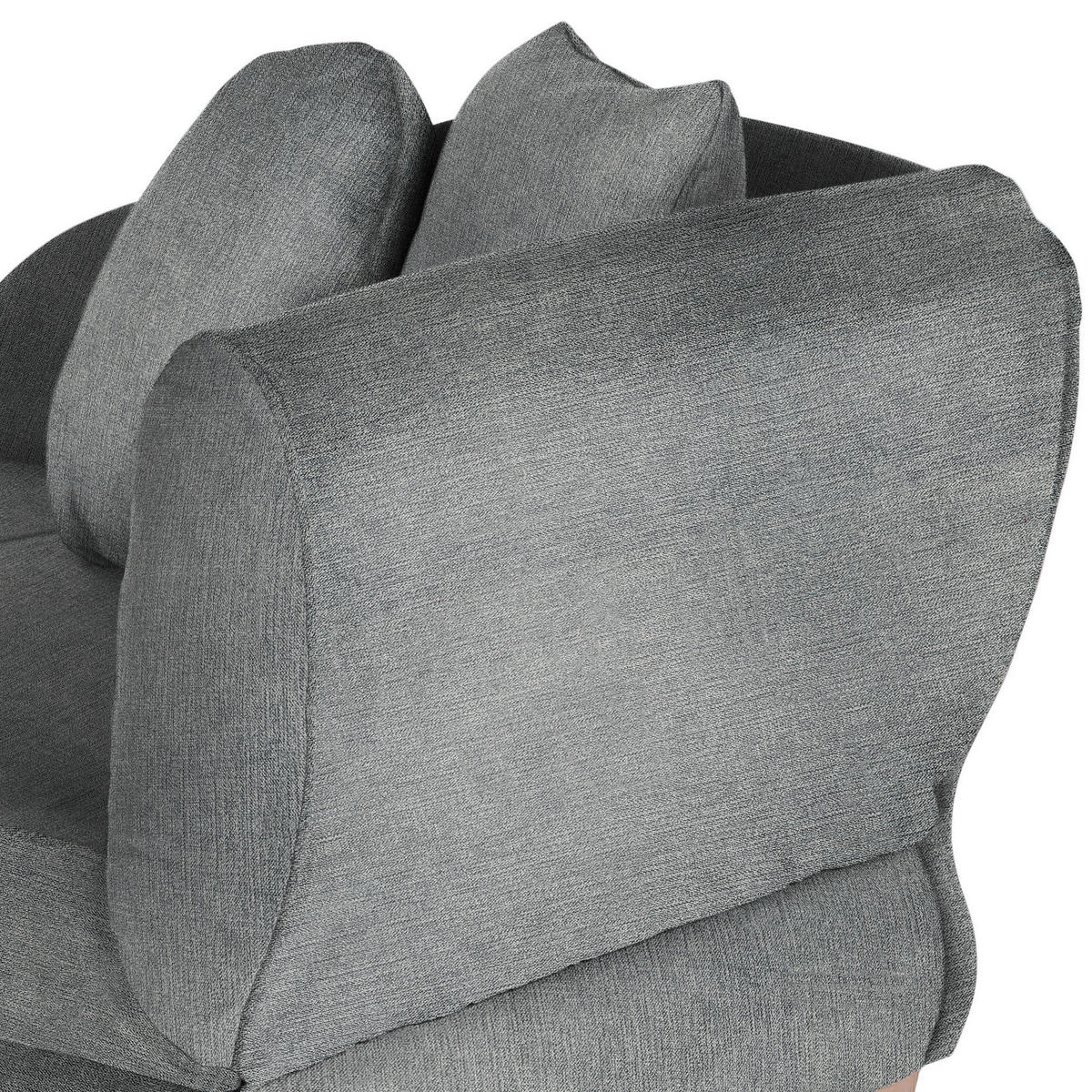 RÉCAMIERE Grau Mikrofaser  - Eichefarben/Grau, LIFESTYLE, Holz/Textil (176/85/88cm) - Xora