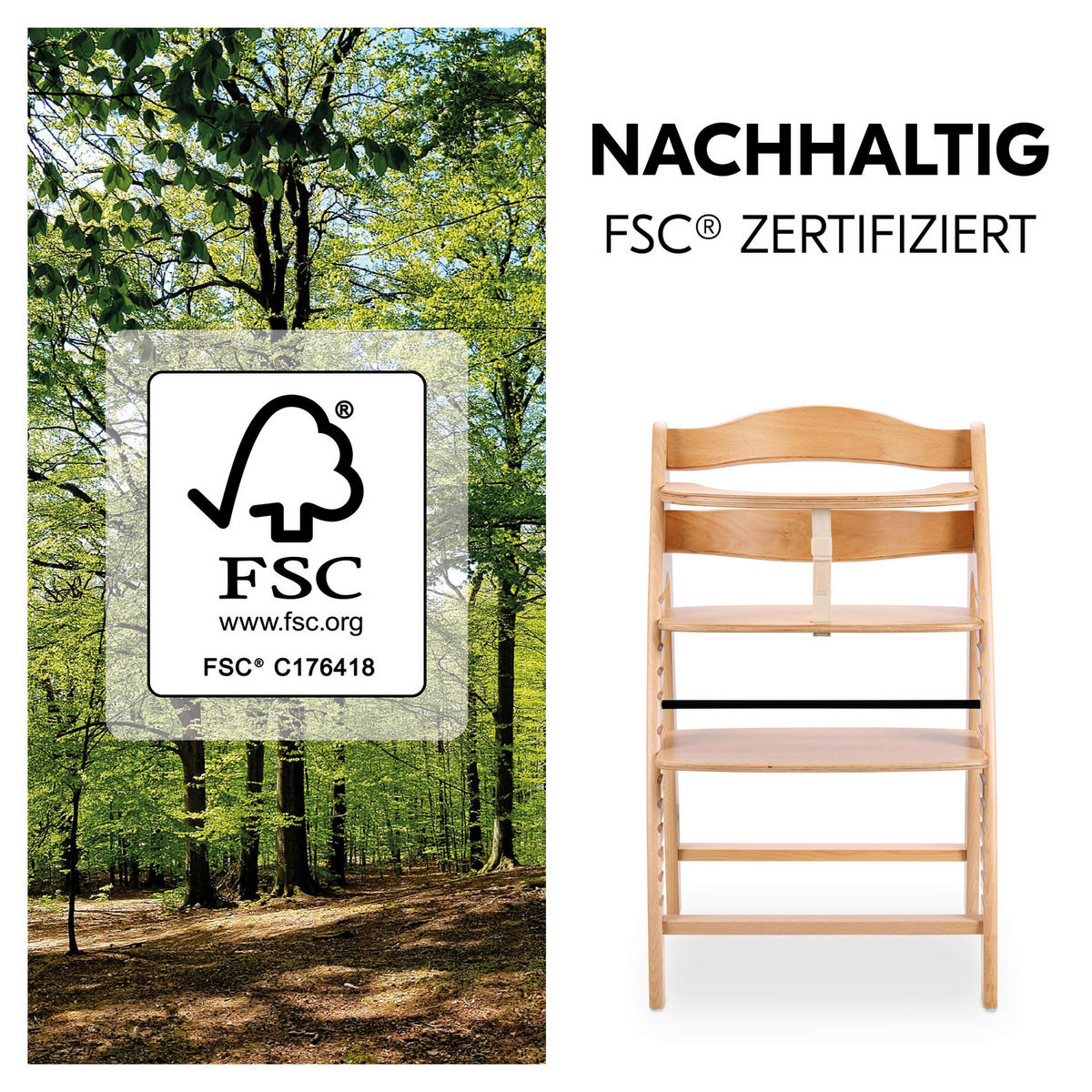 HOCHSTUHL Arketa Beech  - Buchefarben, Basics, Holz (48/79/54cm) - Hauck