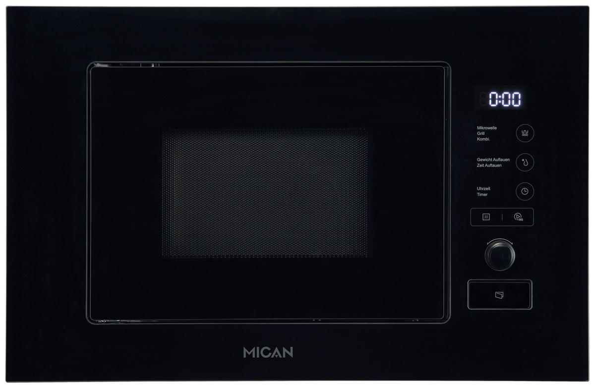 EINBAUMIKROWELLE MGM17SCBG  - Schwarz, Basics, Glas/Metall (60/38,2/32cm) - Mican