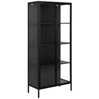 VITRINA, črna - črna/prosojno, Design, kovina/steklo (80/180/40cm) - MID.YOU