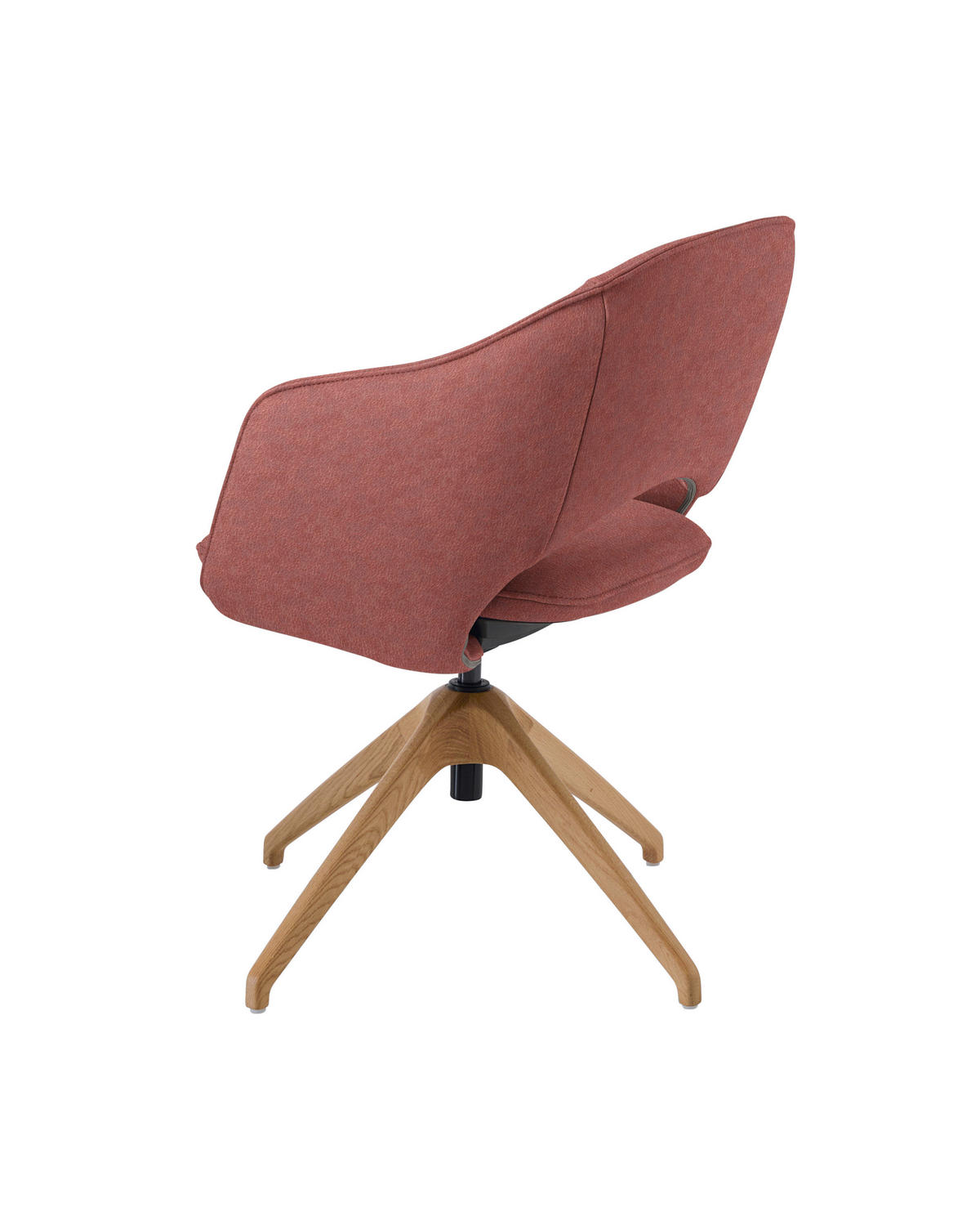 ARMLEHNSTUHL  in Echtleder naturbelassen  - Wildeiche/Altrosa, Design, Leder/Holz (63/74-90/57-73cm) - Koinor