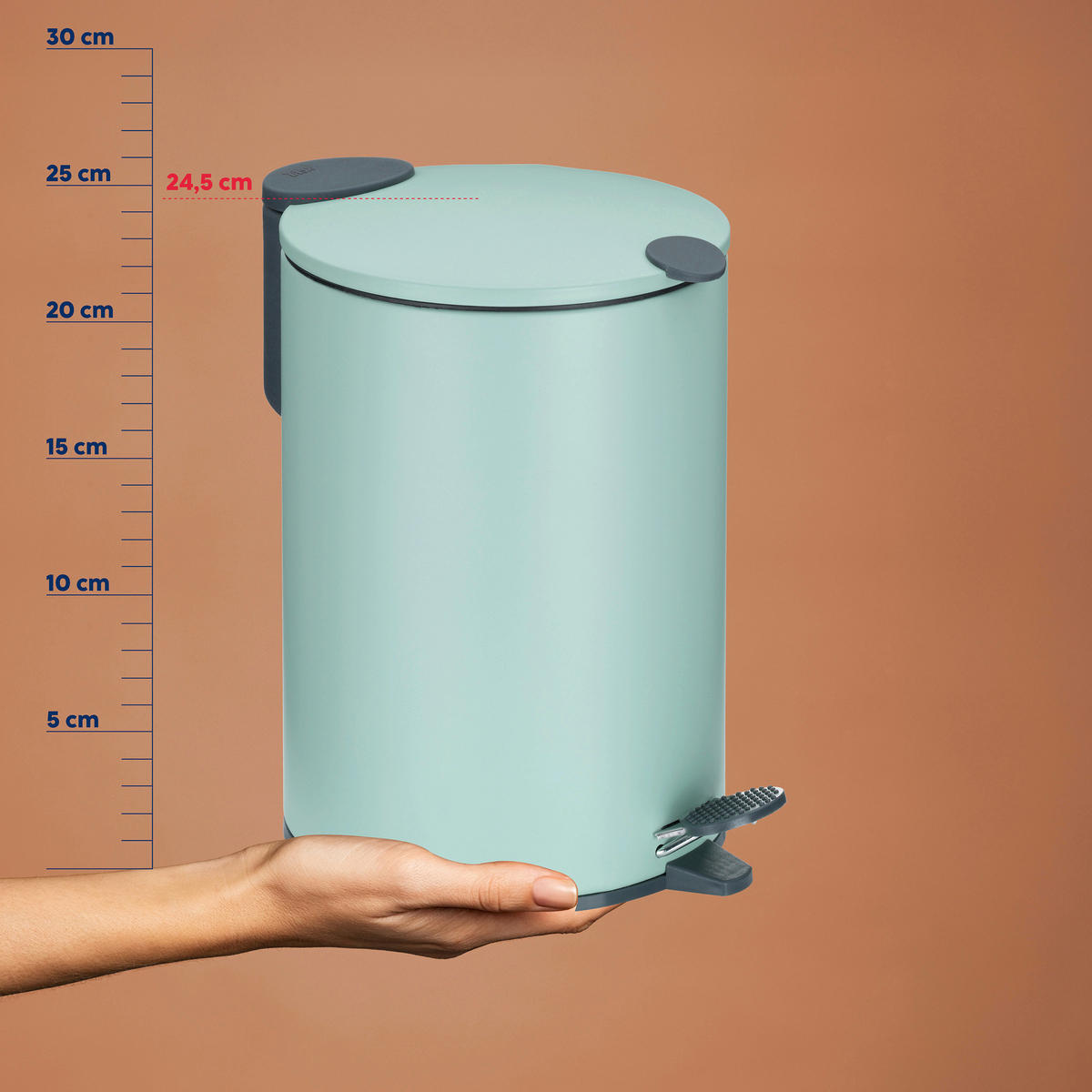 KOSMETIKEIMER 3 l  Metall  - Salbeigrün/Schwarz, Basics, Kunststoff/Metall (17,0/23,0cm) - Kela