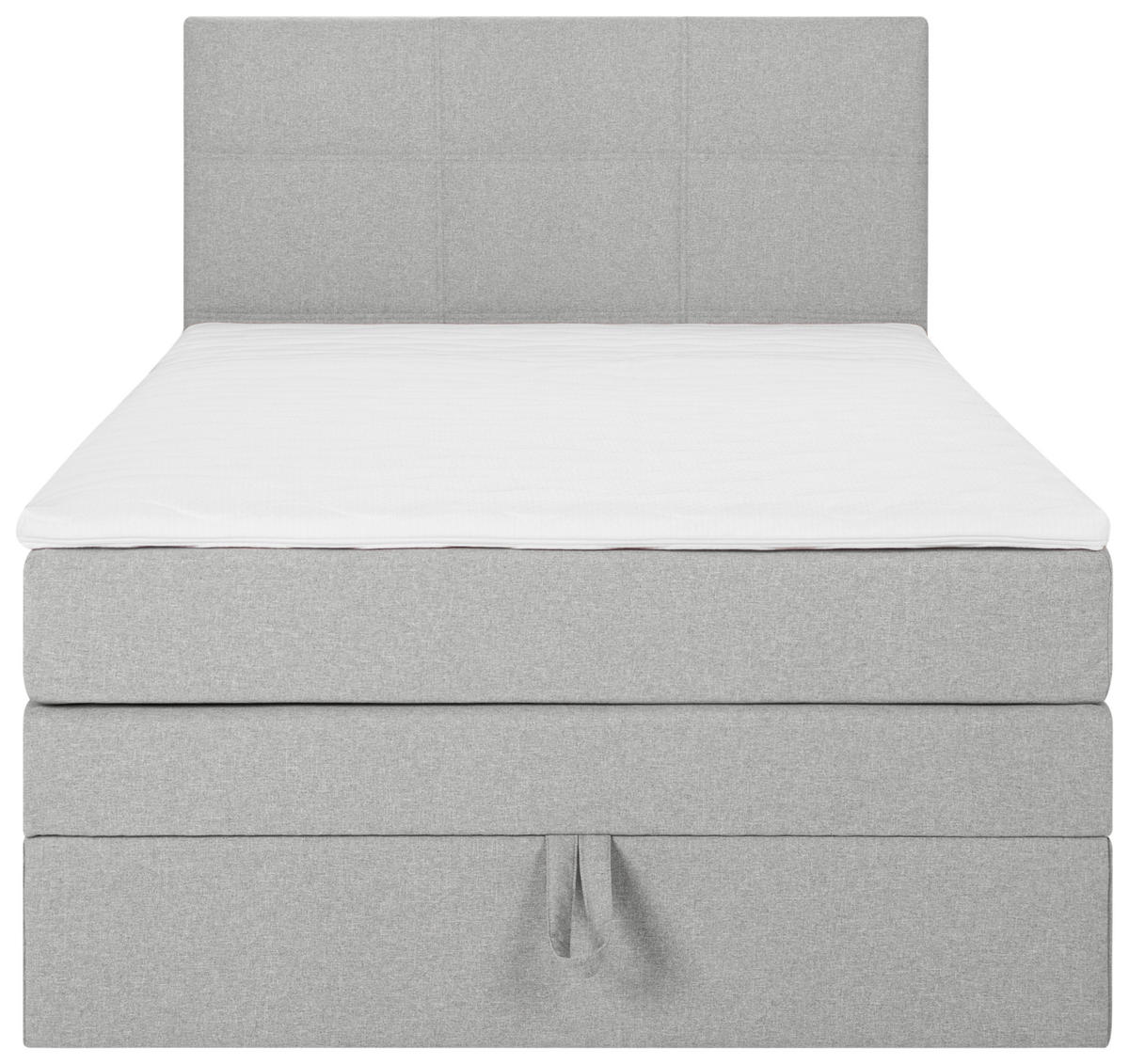 BOXSPRINGBETT 140/200 cm,  in Hellgrau  - Hellgrau/Schwarz, Design, Kunststoff/Textil (140/200cm) - Welnova