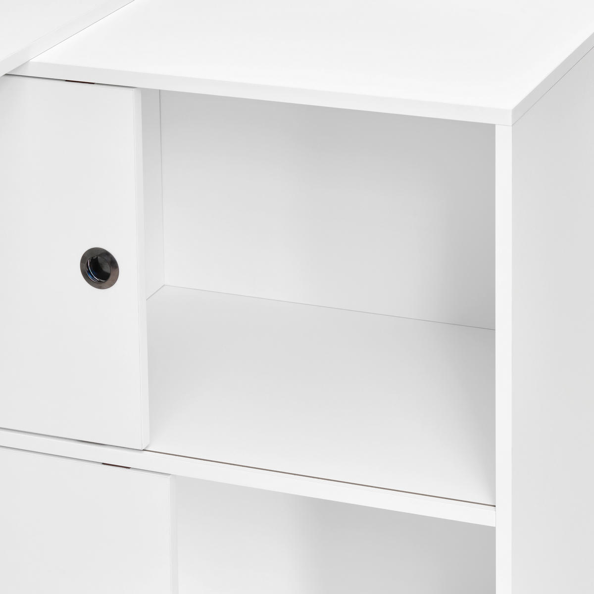 ECKSCHREIBTISCH Weiss  - Weiss/Schwarz, Modern, Holzwerkstoff/Metall (120/78/107cm) - MID.YOU