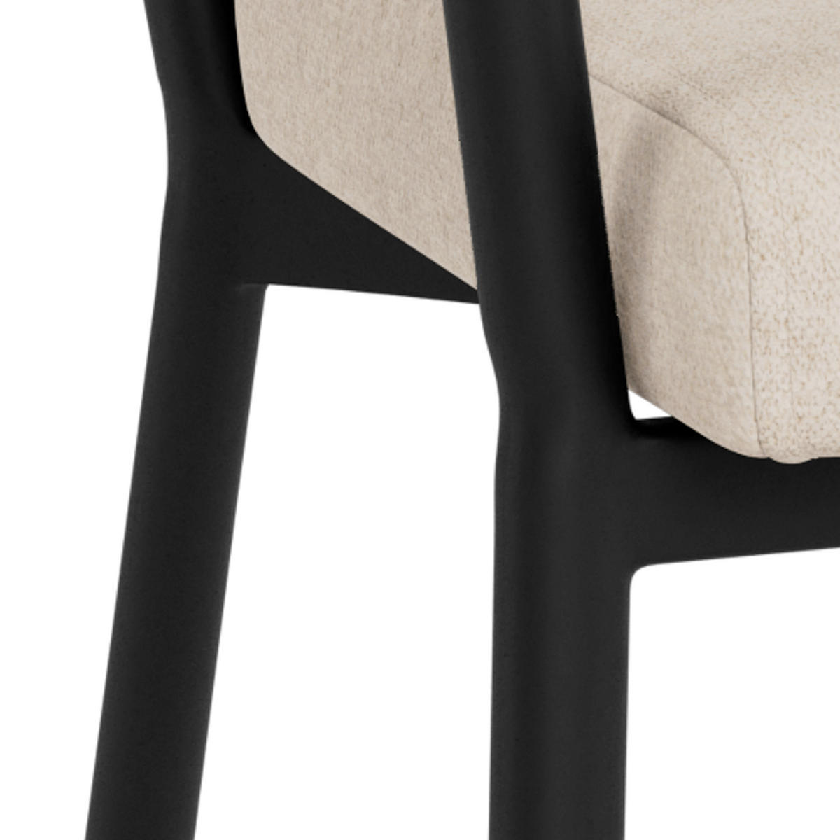 ARMLEHNSTUHL   Flachgewebe  - Sandfarben/Schwarz, MODERN, Textil/Metall (56/78/53cm) - MID.YOU