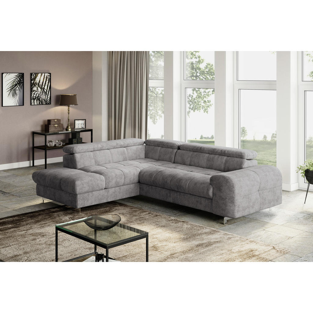 Thumbnail - Livetastic Ecksofa, Graubraun, Textil, 4-Sitzer, Ottomane links, L-Form, 257x206 cm, Made in EU, Stoffauswahl, Bettfunkt...