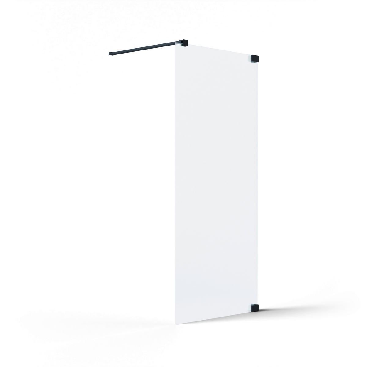 DUSCHTRENNWAND Schwarz  100/200 cm  - Schwarz, KONVENTIONELL, Glas/Metall (100/200cm) - Schöner Wohnen